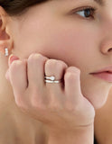 Essence Silver (W) Lab Diamond Coil Ring 0.3CT