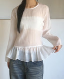 Harsh See-through Frill Strap Layered Blouse