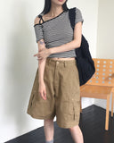 Thames Vintage Cargo Pocket Half-Length Bermuda Pants