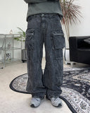 Tones Washed Multi Cargo Denim Pants