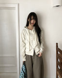Ena Double Point Button Two-Way Hood Zip-Up