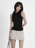 Side zipper mini skirt