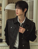 Kurt knit color matching leather jacket