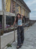 Vianne wide two-tuck banding pants