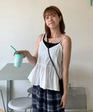 Magict Lace Shirring Sleeveless Blouse