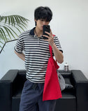 Terran Stripe Crop Collar Tee