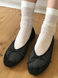 RIBBON MESH FLAT SHOES