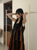 Horner Hippie Bohemian Striped Sleeveless Long One Piece