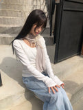 Drok cut balloon fit wide denim pants