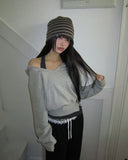 [Sweatshirt + Halterneck set] Doe Layered Holder Neck Sweatshirt
