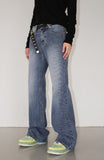 SOLID STRIPE BOOTCUT DENIM