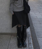 Yuu Emboss Square Layered Midi Skirt