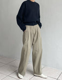 Bow Cotton High Waist Wide Pants