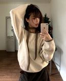 [Muffler SET] Mavin Lip Neck Color Matching One Off Shoulder Wool Long Sleeve Knit
