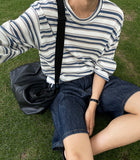 Linen stripe knit