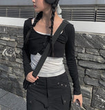 Taya Layered Sleeveless Cardigan Set