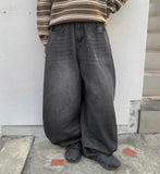 Kims Side Pintuck Denim Wide Pants