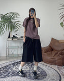 Loupe Button Track Bermuda Pants