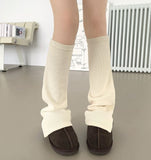 Rib Knit Slit Long Leg Warmer