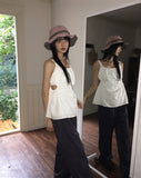 semble hole string sleeveless blouse