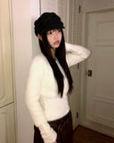 Rodan Angora round neck fur cardigan