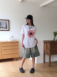 Somi Flower Printed Oversized Fit Boxy Short Sleeve T-shirt