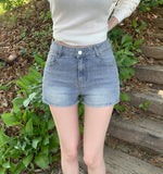 Hip Pads Detachable Span Denim Shorts