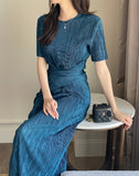 Ennis Pleated Wrap Strap Long One Piece