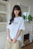 Cat's Heart Chain Embroidery Short Sleeve Tee