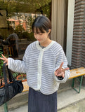 Deimi stripe fleece crop jumper