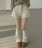 Corduroy Brushed Vertical Stripe A-line Winter Shorts