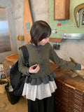 Kunie Stripe Frill Cardigan