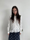 Lancer Round Collar Frill Blouse