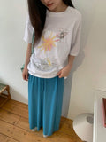 Chiyu Basic Color Banding Long Skirt