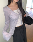 Bamin dot strap see-through cardigan