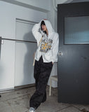 Coil camo snap parachute pants