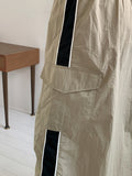 Rachel String Color Nylon Banding Pocket Cargo Long Skirt