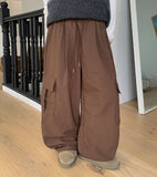 Kitteny Banding String Nylon Brushed Cargo Pants