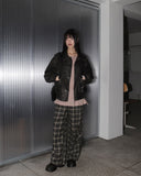 Maku checkered pocket long wide pants