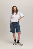 Tie Dye Bermuda Two-Tuck Shorts Denim