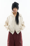 Soft set crop hoodie zip-up