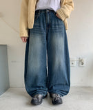 Heto Washing Wide Denim Pants