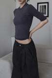 [EEUN BASIC] Chewing Three Quarter Slim T