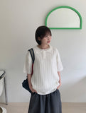 [unisex] Gopheo Linen Net Collar Short Sleeve Knit