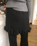 Soki Dot Frill Wool Mini Skirt