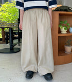 Yumeu Banding Pintuck Balloon Wide Cotton Pants