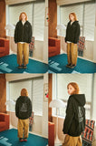 Trembling Bear Embroidery Brushed Hood Zip Up
