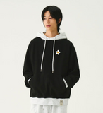 White Flower Dot Color Matching Hoodie
