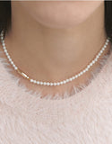 H edition Silver(Y) White Pearl Bead Necklace 4mm