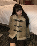 Semin Duffle Fluffy Fur Mustang Midi Jacket